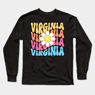 Virginia Groovy Daisy Travel Wanderlust State Long Sleeve T-Shirt